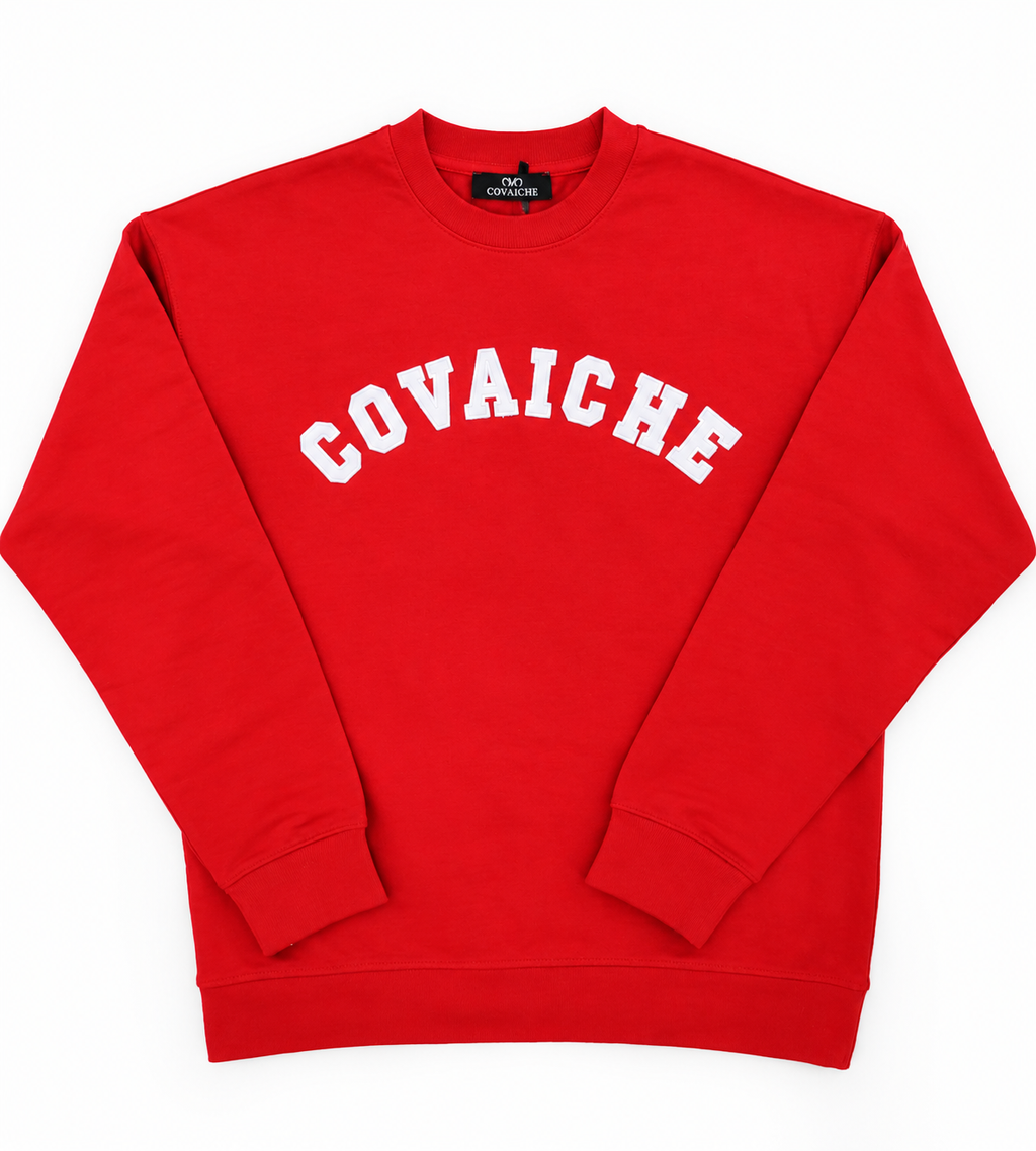 Covaiche Red Crew Neck Sweatshirt
