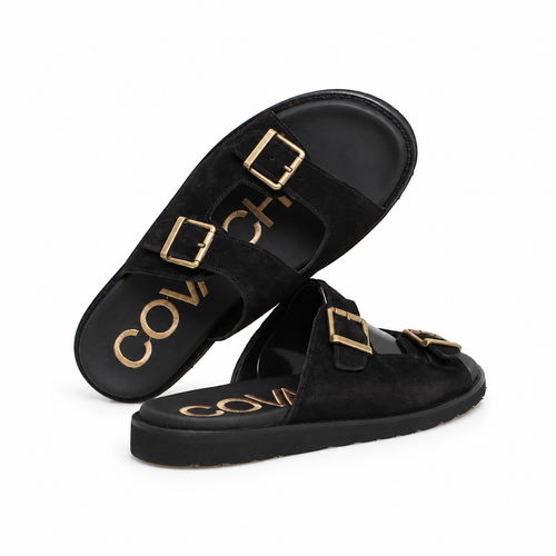 Black Suede Slipper