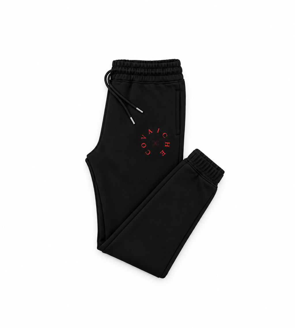 Covaiche Red Black Circle Logo Tracksuit