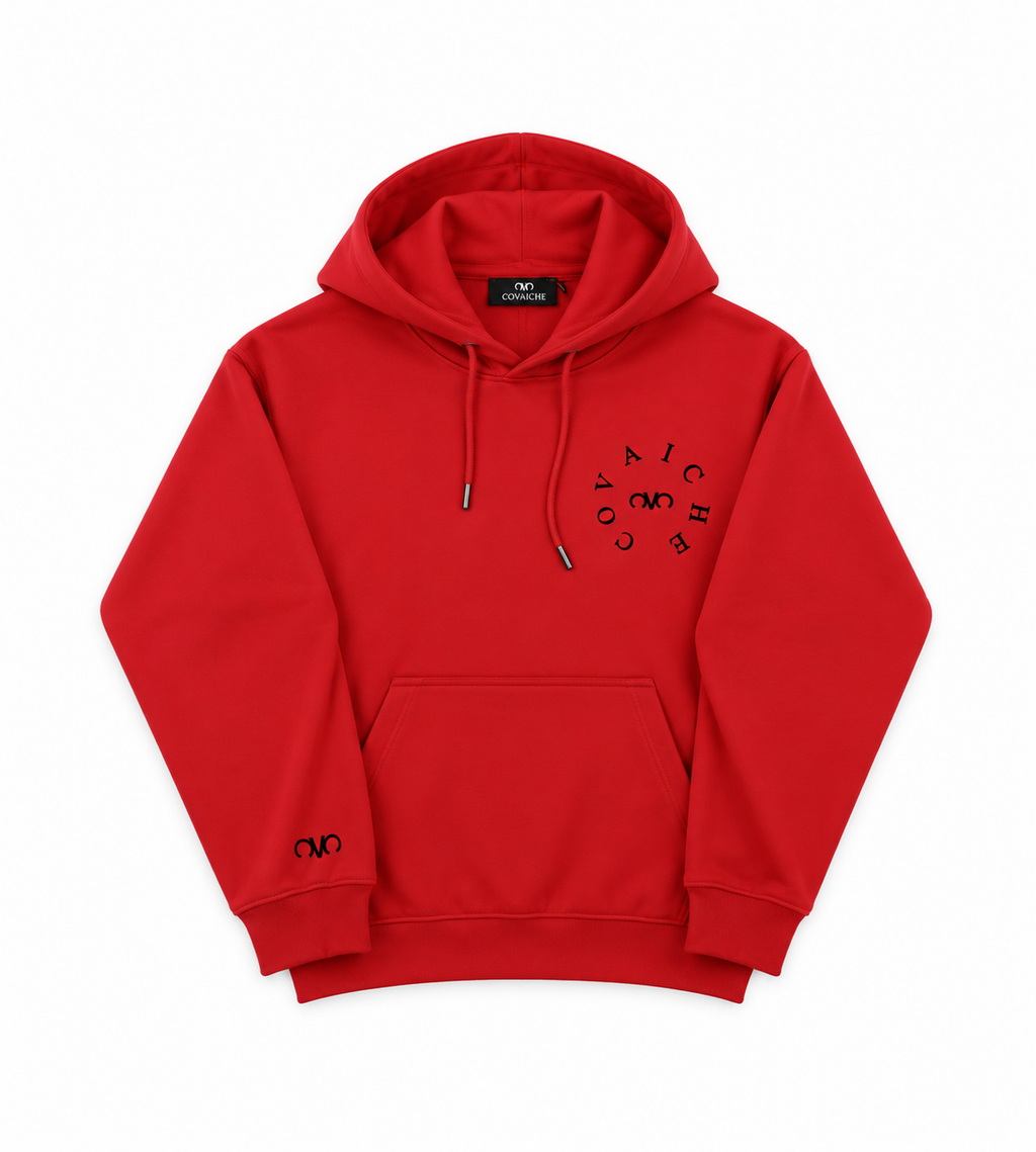 Covaiche Red Black Circle Logo Tracksuit